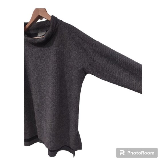Anthropologie Drop Shoulder Gray Sweater Mock Neck Size XS - Picture 3 of 10